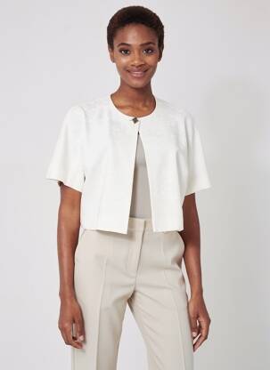 Veste casual col rond blanc DIANE LAURY femme