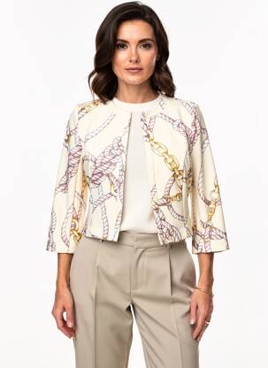 Veste casual col rond beige K-DESIGN femme