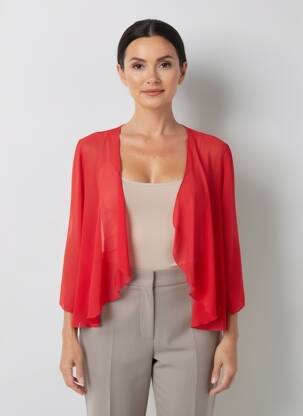 Gilet manches longues manches 3/4 rouge FRANCE RIVOIRE femme