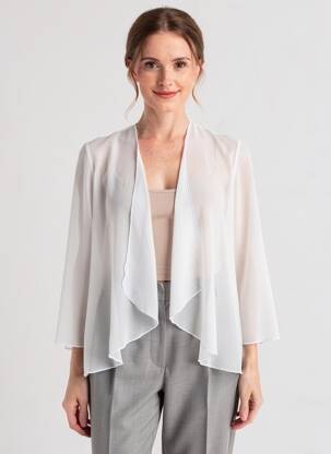 Gilet manches longues manches 3/4 blanc FRANCE RIVOIRE femme