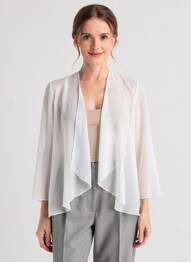 Gilet manches longues manches 3/4 blanc FRANCE RIVOIRE femme