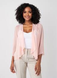 Gilet manches longues manches 3/4 rose FRANCE RIVOIRE femme