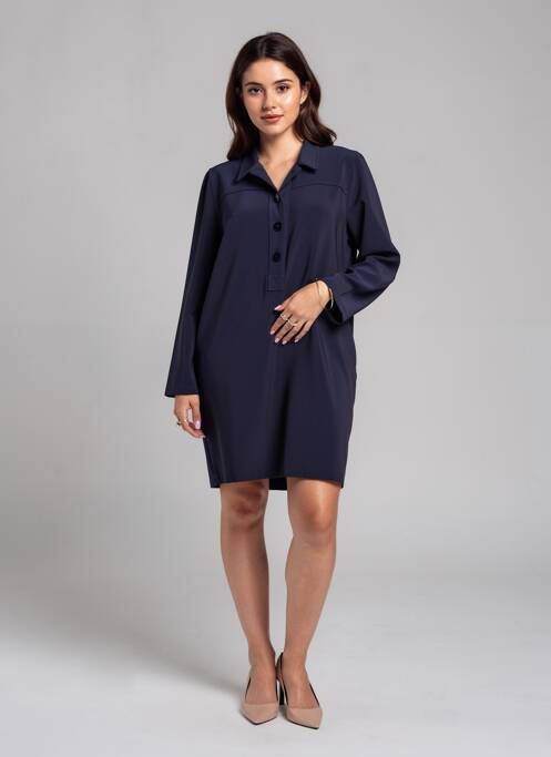 Robe mi-longue manches longues manches longues bleu LA FEE MARABOUTEE femme