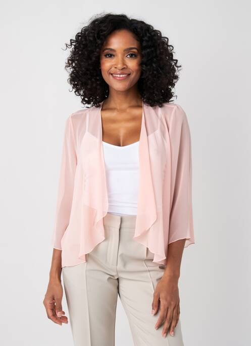 Gilet manches longues manches 3/4 rose FRANCE RIVOIRE femme