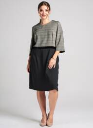 Robe mi-longue manches 3/4 manches 3/4 noir DIANE LAURY femme