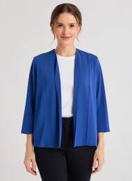 Boléro tissage crêpe bleu FRANCE RIVOIRE femme