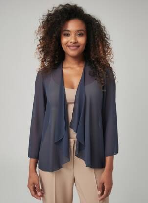 Boléro légère et transparente bleu FRANCE RIVOIRE femme