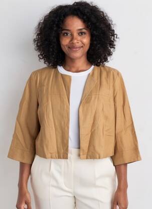 Veste casual col rond marron DIANE LAURY femme