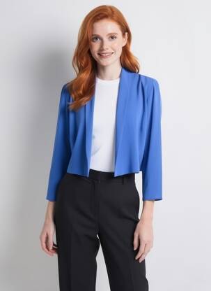 Boléro manches longues bleu ANDAMIO femme
