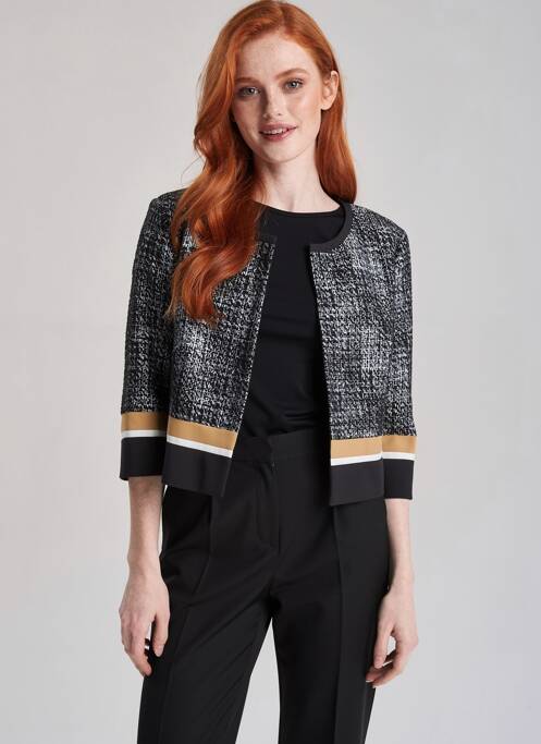 Veste chic col rond noir VERA MONT femme