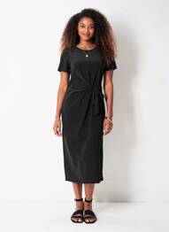 Robe courte manches courtes manches courtes noir JUBYLEE femme