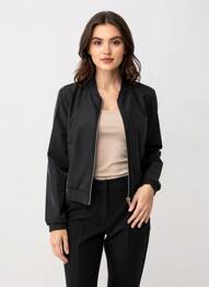 Veste chic col v noir JUBYLEE femme