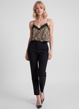 Top imprimé fantaisie fines bretelles beige JUBYLEE femme