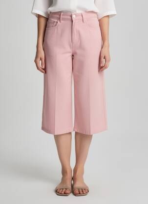 Pantacourt stretch taille normale rose TOXIK3 femme