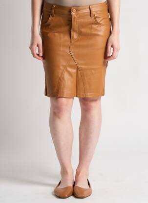Jupe courte poches marron TOXIK3 femme