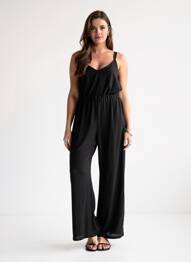 Combi-pantalon coupe fluide fines bretelles noir GRACE & MILA femme