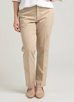 Pantalon chino fermeture zippée sous rabat boutonné taille normale rose QUATTRO femme