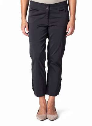Pantalon 7/8 tissage popeline taille normale noir QUATTRO femme