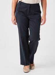 Pantalon droit fermeture zippée sous rabat boutonné noir QUATTRO femme