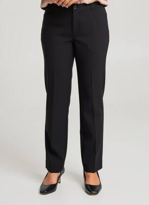 Pantalon droit fermeture zippée sous rabat boutonné noir QUATTRO femme