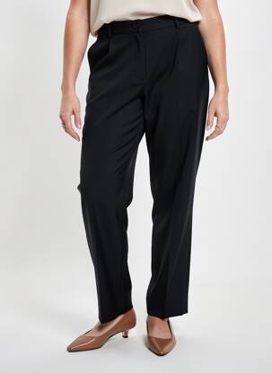 Pantalon droit fermeture zippée sous rabat boutonné noir QUATTRO femme
