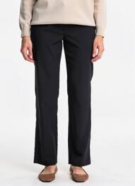 Pantalon droit fermeture zippée sous rabat boutonné noir QUATTRO femme