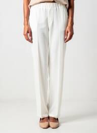 Pantalon droit taille élastique blanc QUATTRO femme