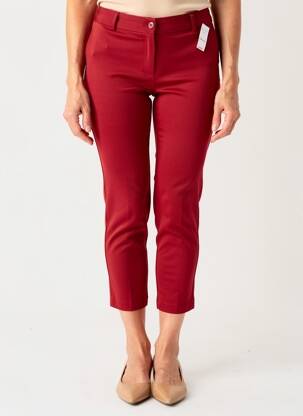 Pantalon 7/8 fermeture zippée sous rabat boutonné rouge QUATTRO femme