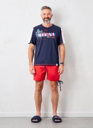 Pyjashort stretch bleu ROSE POMME homme