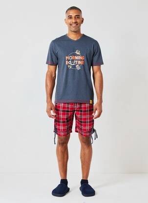 Pyjashort tissage chiné rouge ROSE POMME homme