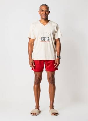 Pyjashort tissage chiné beige ROSE POMME homme