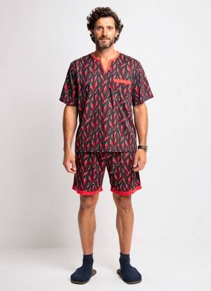 Pyjashort stretch rouge ROSE POMME homme