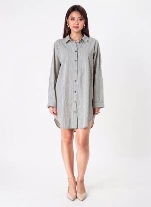 Robe courte manches longues manches longues bleu KAFFE femme
