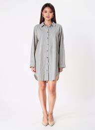 Robe courte manches longues manches longues bleu KAFFE femme