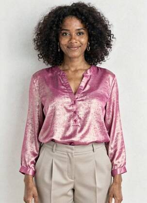 Blouse col rond manches longues violet CHRISTY femme