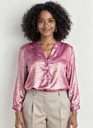 Blouse col rond manches longues violet CHRISTY femme
