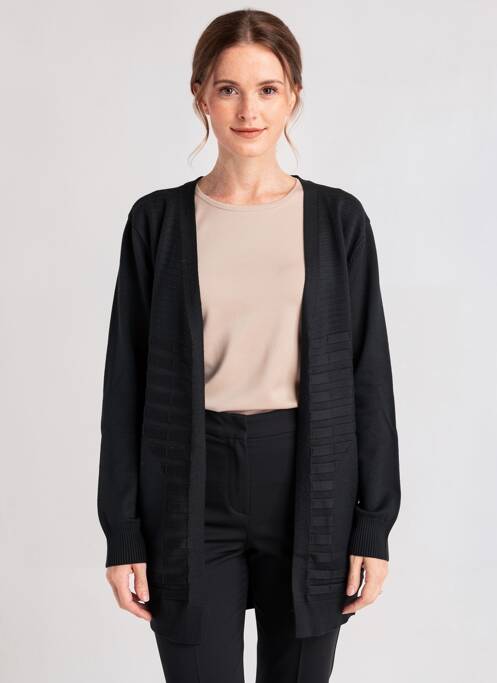 Gilet manches longues col v noir CHRISTY femme