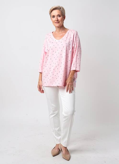 Top imprimé fantaisie manches longues rose ZHENZI femme