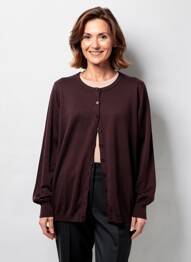 Gilet manches longues stretch marron ZHENZI femme