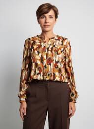 Chemisier coupe cintrée manches longues marron VETISTYLE femme