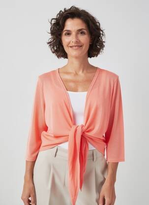 Gilet manches longues manches 3/4 orange ZHENZI femme
