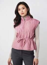 Doudoune tissage imperméable sans capuche rose ZHENZI femme