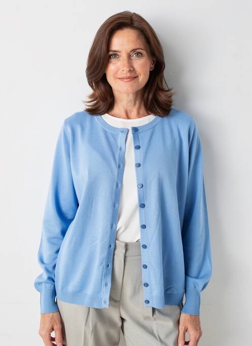 Gilet manches longues stretch bleu ZHENZI femme