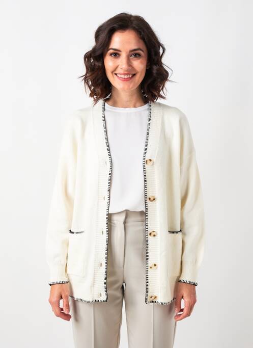 Gilet manches longues stretch beige CHRISTY femme