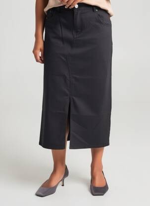 Jupe longue coupe droite noir ZHENZI femme