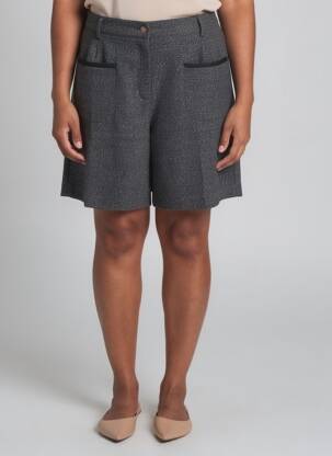 Short taille à pinces taille normale gris MAELLE femme