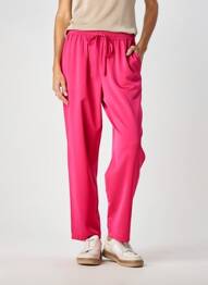 Pantalon droit tissage crêpe taille normale rose MD'M femme