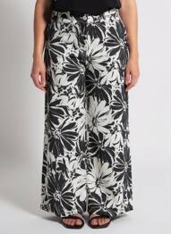 Pantalon large fermeture zippée sous rabat boutonné taille normale noir MD'M femme