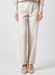 Pantalon droit stretch taille normale gris FRANK WALDER femme