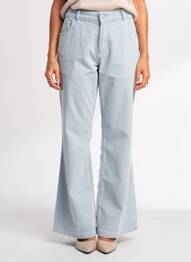 Pantalon flare stretch taille normale bleu PARA MI femme